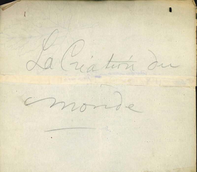 La création du monde – tapuscrit autographe – vignette