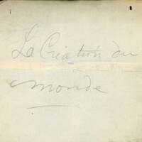 La création du monde – tapuscrit autographe – vignette